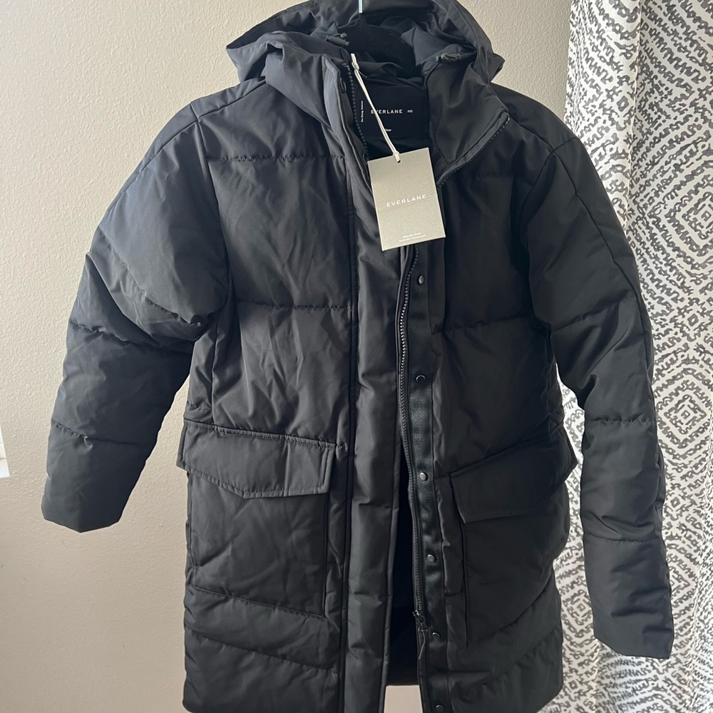 Everlane ReNew Long Puffer Jacket XXS Black - Picture 2 of 10